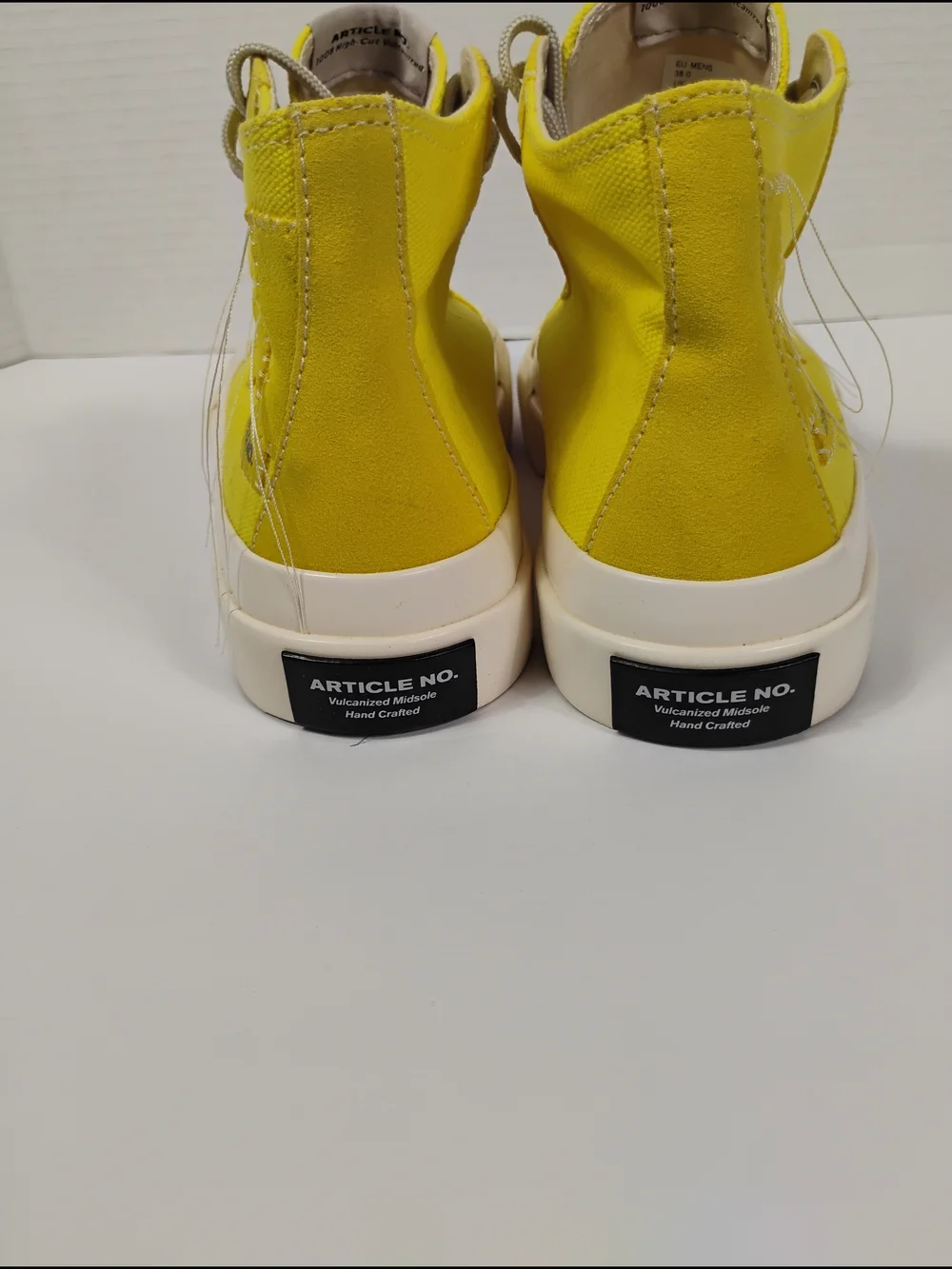 Bright Yellow High-Top Sneakers with Cream Soles